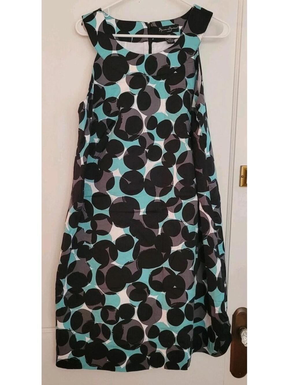 Mercer & Madison 20W Blue Black Abstract Retro Dress Pinup Rockabilly Cocktail